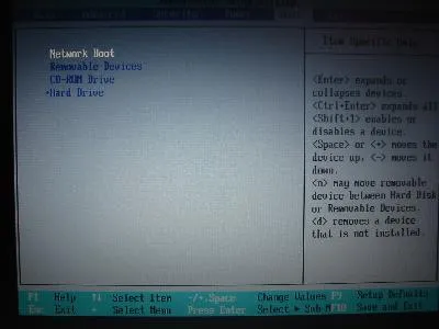 Boot Order, Network Boot at top